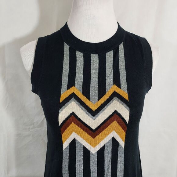Missoni Target Black Chevron Stripe Zigzag Sweater Mini Dress Size XS Sleeveless - Picture 5 of 12